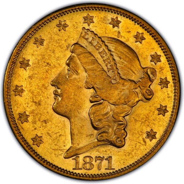 1871 $20 Liberty Head Double Eagle